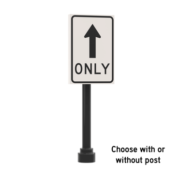 Straight Only Sign - Custom Printed 2x3 Tile - Made Using LEGO® Parts