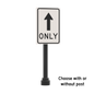 Straight Only Sign - Custom Printed 2x3 Tile - Made Using LEGO® Parts