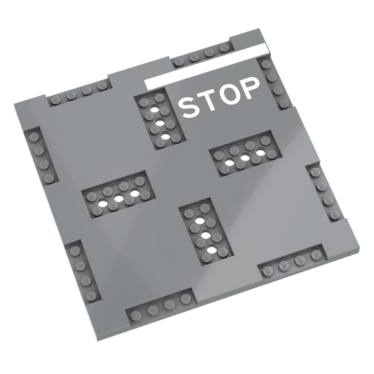 Stop Line Road Plate - Custom Printed City Accessory - Made Using a LEGO® Part