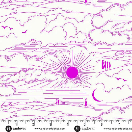 Sun Print Whisper Magenta Dwell 44"/45" Fabric Per Yard