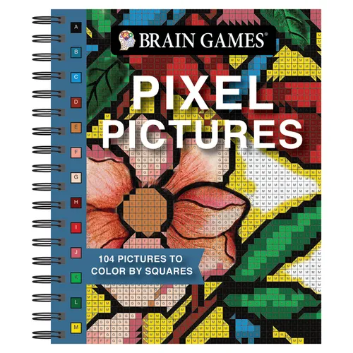 Brain Games - Pixel Pictures: 104 Pictures to Color by Squares - Spiral