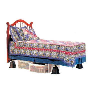 6-inch High Bed Risers in Black - 4-Pack