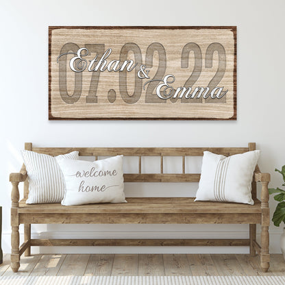 Couple Wedding Date Sign