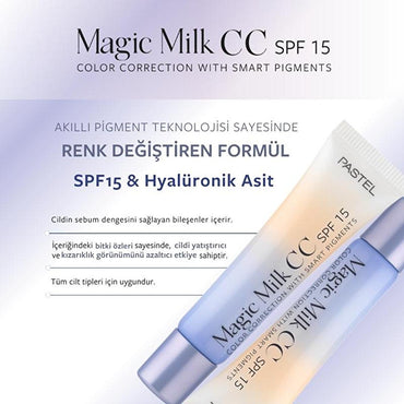 Pastel CC Cream - Color Adaptive, Moisturizing & SPF 15 Skin Tone Evening Makeup