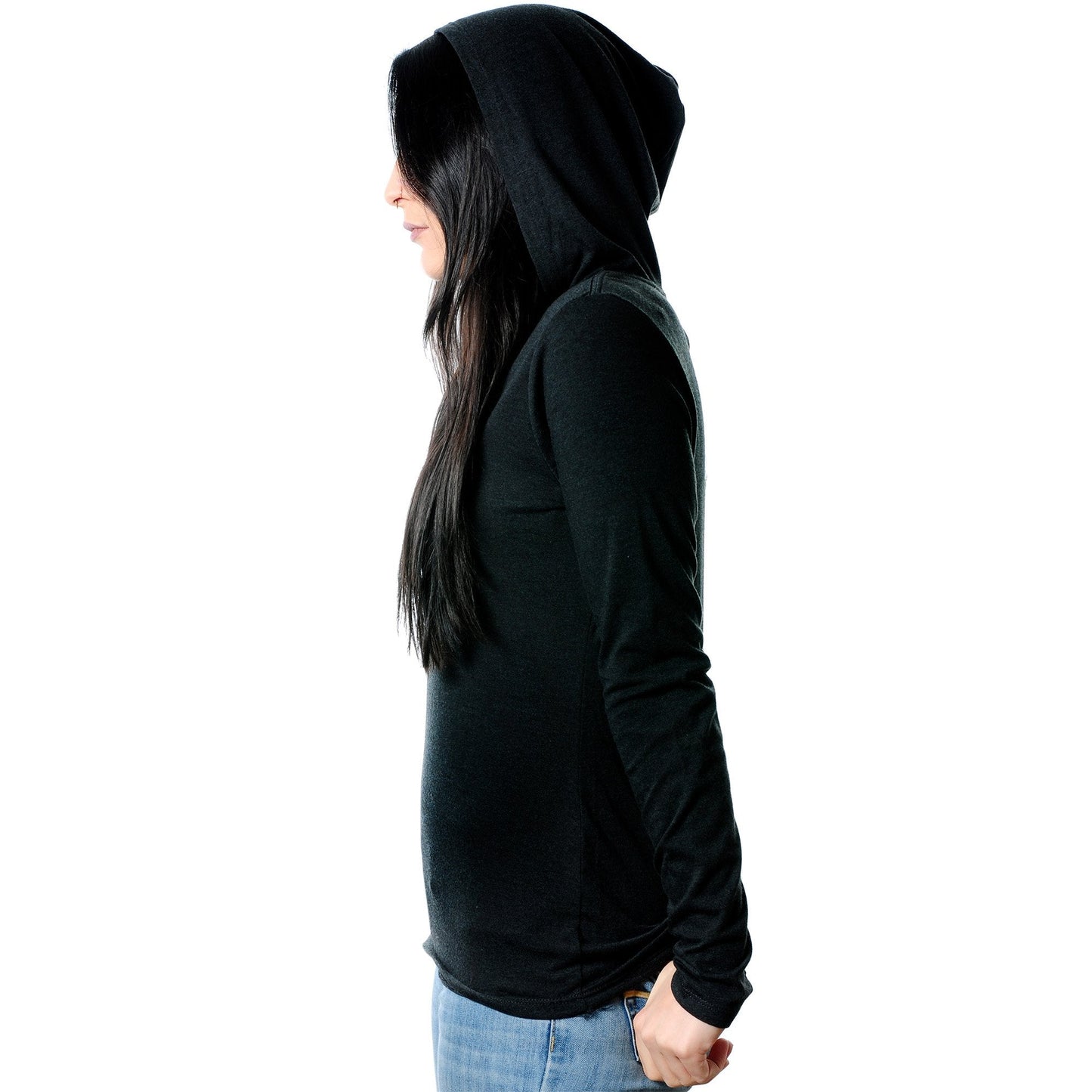 Peace Love & Piercings Black Tapered Long Sleeve Hoodie