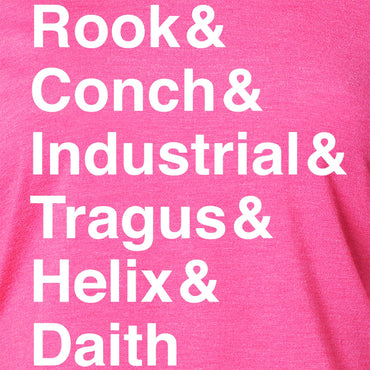 Rook & Conch & Industrial & Tragus & Helix & Daith Tapered Long Sleeve Hoodie