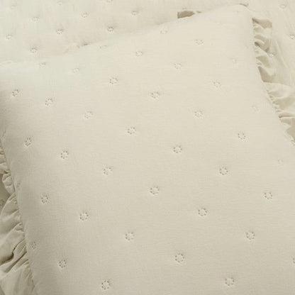 Full/Queen Lightweight Yellow Ruffle Reversible Oversized 3 Piece Quilt Set
