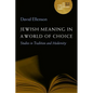 Jewish Meaning in a World of Choice: Studies in Tradition and Modernity Volume 9 - Hardcover