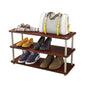 Dark Cherry 3-Shelf Modern Shoe Rack - Holds up to 12 Pair of Shoes
