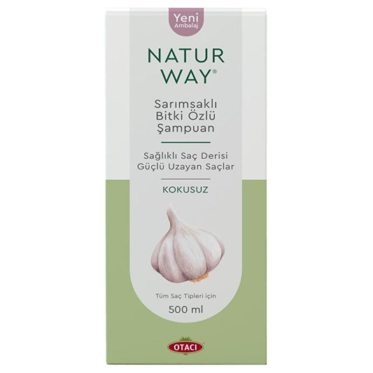 Otacı Naturway Garlic Shampoo 500ml - Promotes Hair Growth, Suitable for All Hair Types