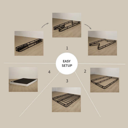 Twin size 8-inch Metal Frame Box-Spring Mattress Foundation with Cover