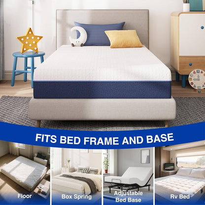 Twin Size 6-inch Gel Infused Medium Firm Memory Foam Mattress