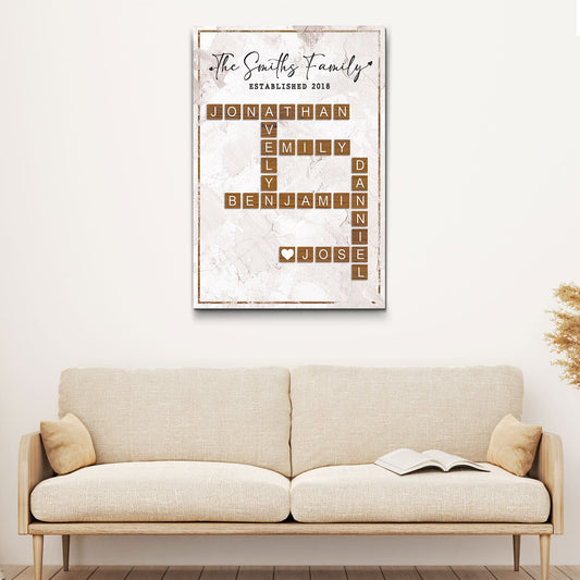Scrabble Family Names Sign