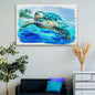 Turtle Oasis Watercolor Canvas Wall Art