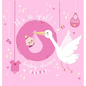 It's a Girl: Baby Shower Guest Book with The Stork Bringing Baby Girl and Pink Theme, Wishes and Advice for Baby, Personalized with Guest Sign In and - Hardcover