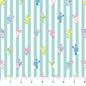 Teal Strips Springtime Squishmallows Cotton 44"/45" Fabric Per Yard