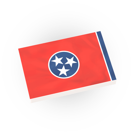 Tennessee State Flag - Minifig Scale - Custom Printed - 2x3 Tile Made using LEGO® Parts