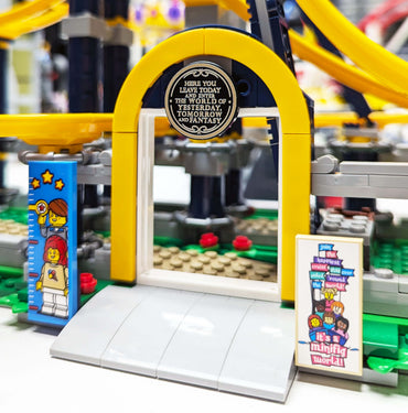 Theme Park Entry Sign - Custom Printed - Made Using a LEGO® Tile