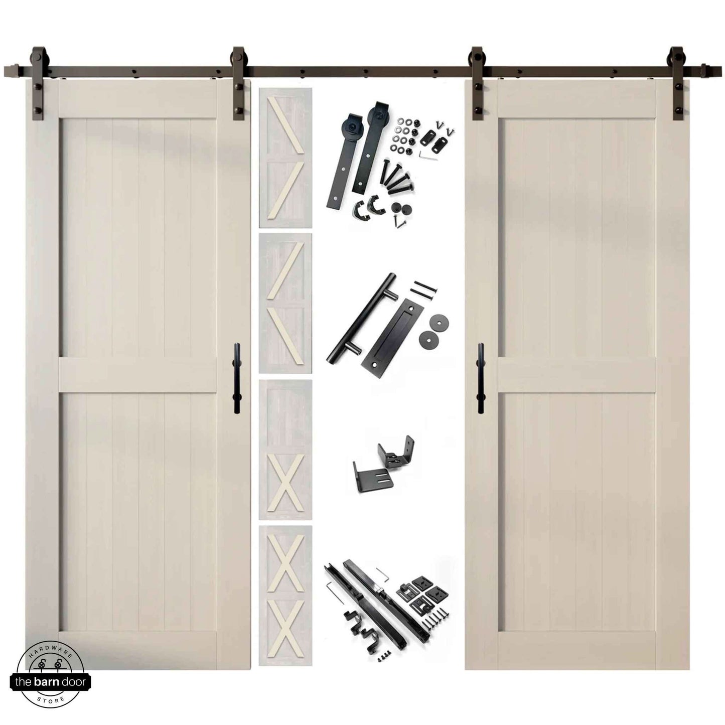 Classic Double Barn Door Kit | Black Hardware