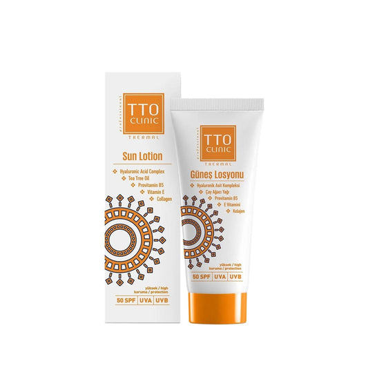 TTO Clinic Thermal Sunscreen Lotion SPF 50 - 100 ml - Broad Spectrum Sun Protection for Sensitive Skin