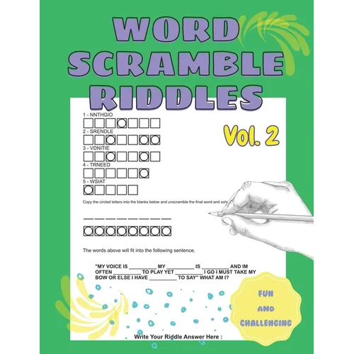 Fun and Challenging Word Scramble Riddles Vol2 Word Scramble Book for Adults: Jumble Word Game - Paperback