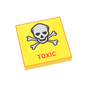 Toxic Warning Sign - Custom Printed - Made Using a LEGO® Tile