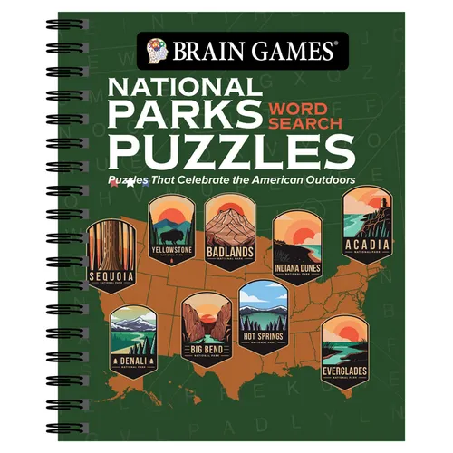 Brain Games - National Parks Word Search Puzzles: Puzzles That Celebrate the American Outdoors - Spiral