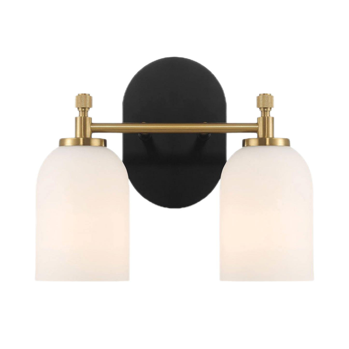 Traditional Vanity Light over Bathroom Mirror | 2/3-Light Wall Sconce with White Frosted Glass — 2 Sizes Available