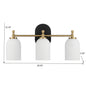Traditional Vanity Light over Bathroom Mirror | 2/3-Light Wall Sconce with White Frosted Glass — 2 Sizes Available