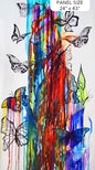 Transcendence Multi Butterflies Painting 24" x 43" Panel