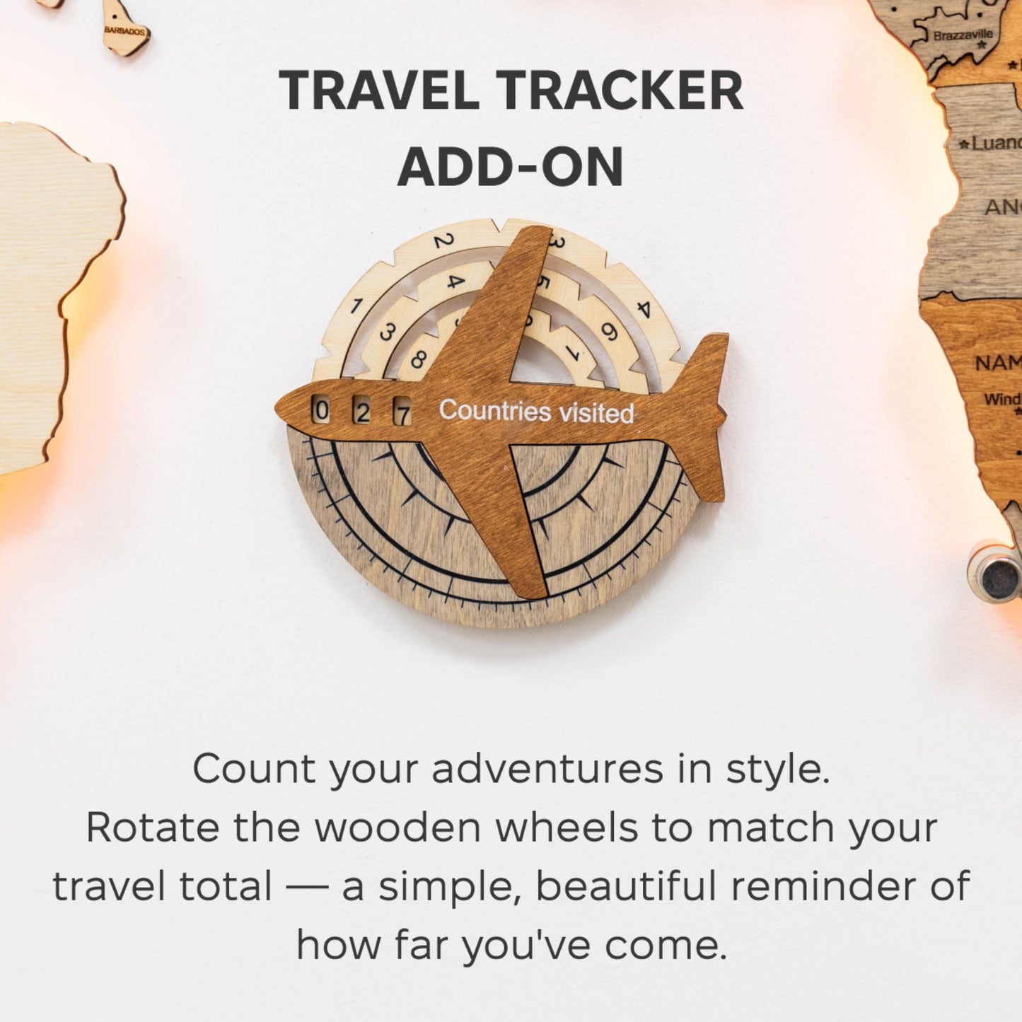 Travel Tracker 3D Wooden World Map – Multicolor