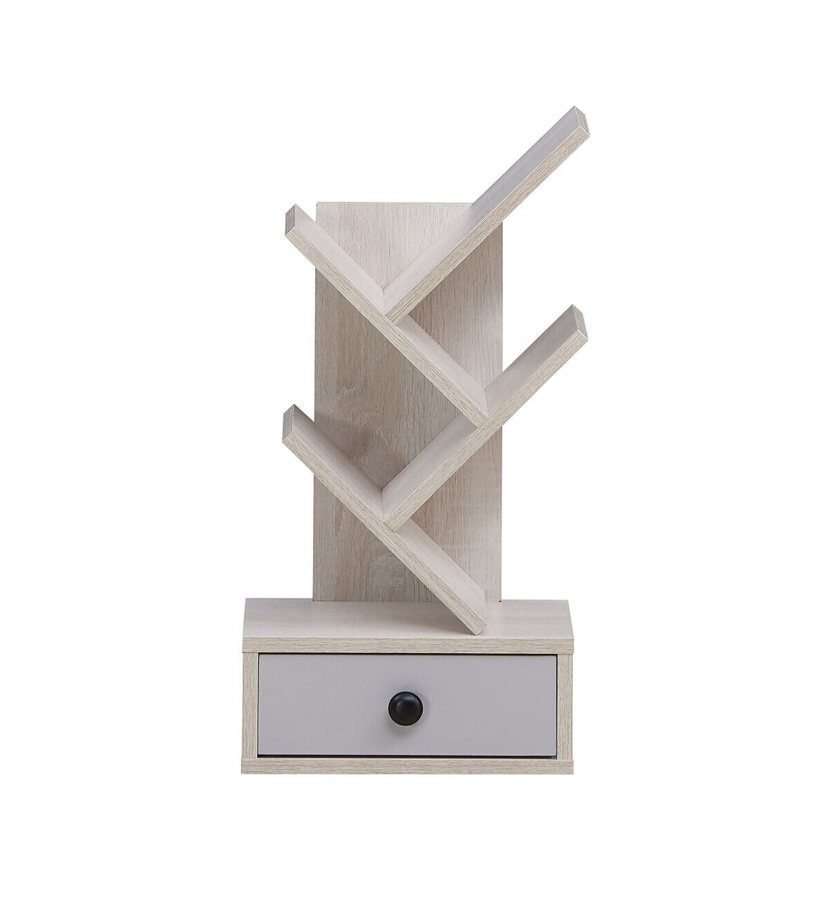 5-Tier Floor Standing Tree Bookcase with Drawer