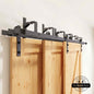 Straight Strap Triple Track Bypass Barn Door Hardware Kit | Matte Black
