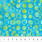 Turquoise Bubble Celebration Cotton 44/45 Fabric Per Yard