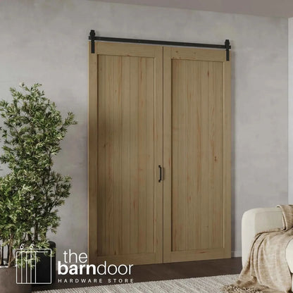 Modern J Top Mount Bifold Barn Door Hardware Kit | 2 Door Kit