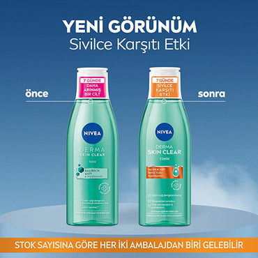 Nivea Derma Skin Clear Anti-Acne Facial Toner - Salicylic Acid (BHA) & Niacinamide - Pore Cleansing, Oil Control, and Skin Revitalizing Toner for Acne-Prone & Oily Skin