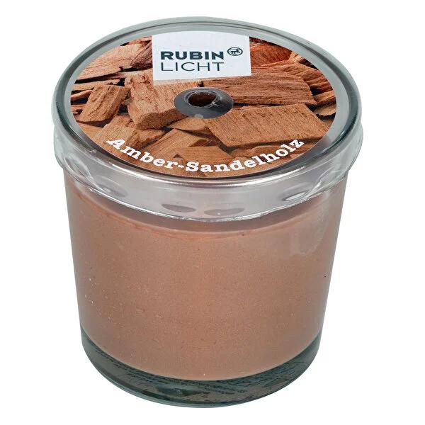 Rubin Licht Amber & Sandalwood Scented Candle - Long-Lasting Aromatic Home Decor for Relaxing Ambiance