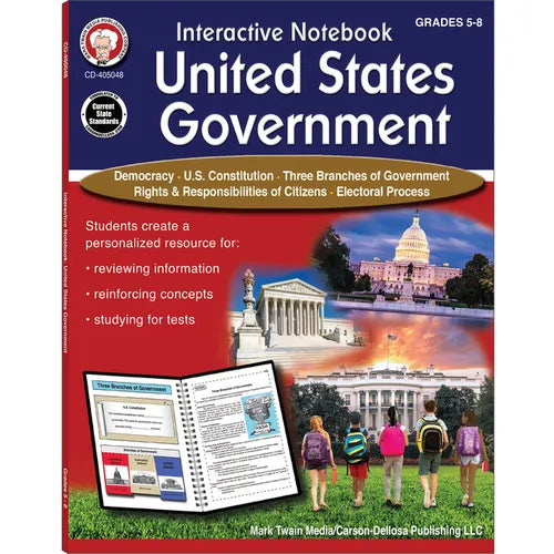 Interactive Notebook: United States Government Resource Book, Grades 5 - 8 - Paperback