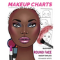 Makeup Charts - Face Charts for Makeup Artists: Black Model - ROUND face shape - Paperback
