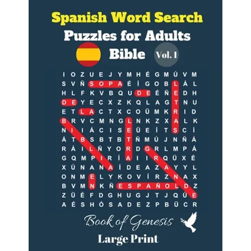 Spanish Word Search Puzzles For Adults: Bible Vol. 1 Book of Genesis, Large Print - Paperback