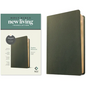 NLT Thinline Reference Bible, Filament Enabled (Genuine Leather, Olive Green, Red Letter) - Leather