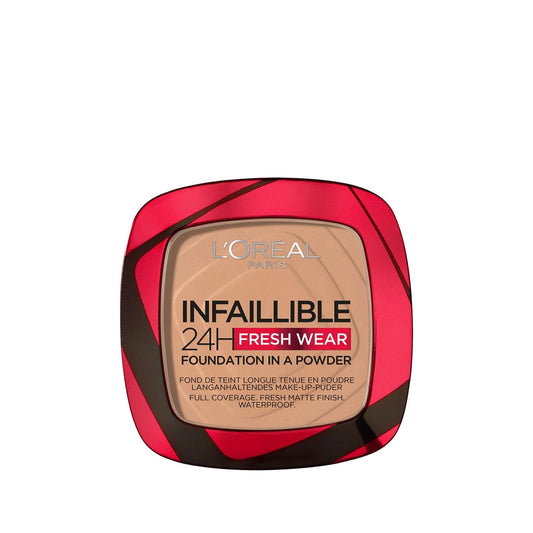 Loreal Paris Infaillible 24H Fresh Wear Powder Foundation - Long Lasting Makeup, 220 Sand