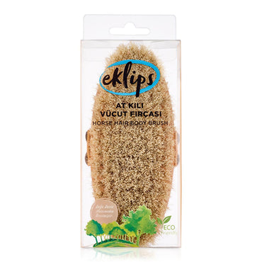 Eklips Eco Natural Bristle Body Brush for Dry Brushing & Cellulite Reduction - Gentle Exfoliating Brush for Smooth Skin