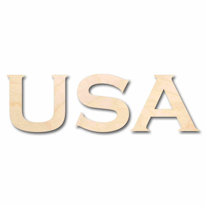 USA Block Letters Craft Unfinished Wood Cutout Font DIY handmade Gift