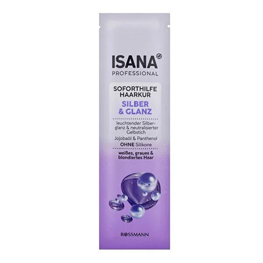 Isana Professional Silver Shine Hair Treatment for Blonde, Grey & Yellowed Hair - Vegan, Silicone-Free, UV Protection