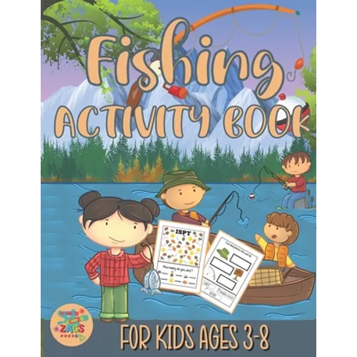 fishing activity book for kids ages 3-8: fishing gift for kids ages 3 and up - Paperback