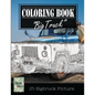 Classic Truck Jumbo Car Sketch Grayscale Photo Adult Coloring Book, Mind Relaxation Stress Relief: Just added color to release your stress and power b - Paperback