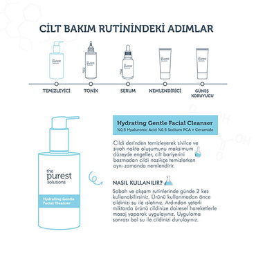 The Purest Solutions Gentle Cleansing Gel - Hyaluronic Acid Skincare for Dry & Sensitive Skin