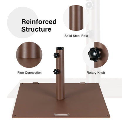 24 Inch Square Patio Umbrella Base 50 LBS Weighted