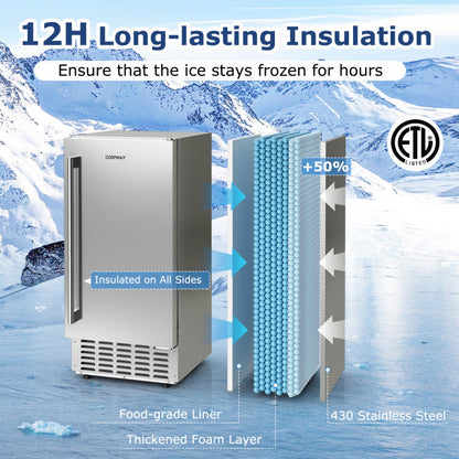 Under Counter Nugget Ice Maker with Timer & Self-Cleaning